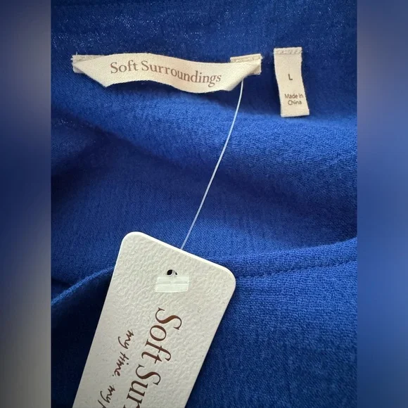 Soft Surroundings Siesta‎ Key Tunic Lightweight Sapphire Blue Cotton Top. Large. - Picture 4 of 7